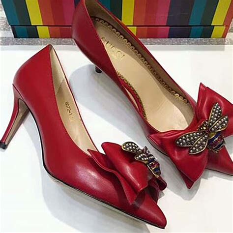 red ankle high gucci shoes|Gucci Heels for Women .